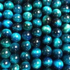 Bead World Turquoise Blue Tiger Eye 16" Strand