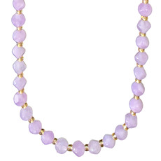 Kunzite Faceted Cube Diagonally Drilled 16" Strand 6mm