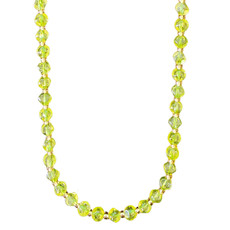 Peridot Faceted Cube Diagonally Drilled 16" Strand 6mm