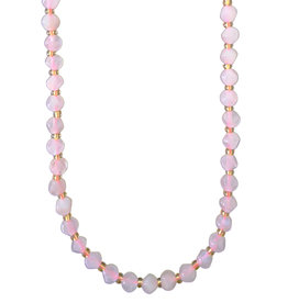 Rose Quartz Faceted Cube Diagonally Drilled 16" Strand 6mm