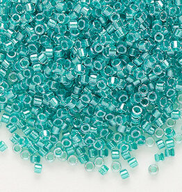 Miyuki Delica #11 Translucent Teal Green-Lined Luster Crystal Clear Db0904 7.5gms