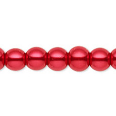 Bead World Glass Pearl Red