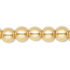 Bead World Glass Pearl Light Gold