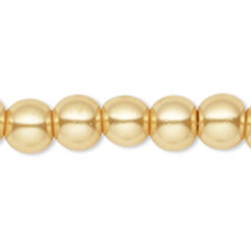 Bead World Glass Pearl Light Gold