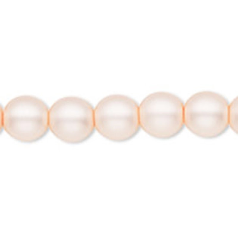 Bead World Glass Pearl Cream Rose