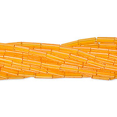 Preciosa Czech Bugle Bead #3 Transparent Light Orange/hank