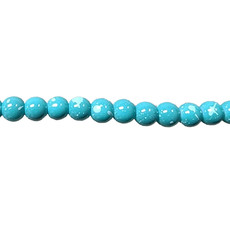 Glass Bead Opaque Turquoise with White Splatter