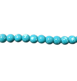 Glass Bead Opaque Turquoise with White Splatter