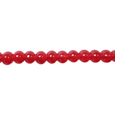 Bead World Glass Bead Strand Translucent Red Coral
