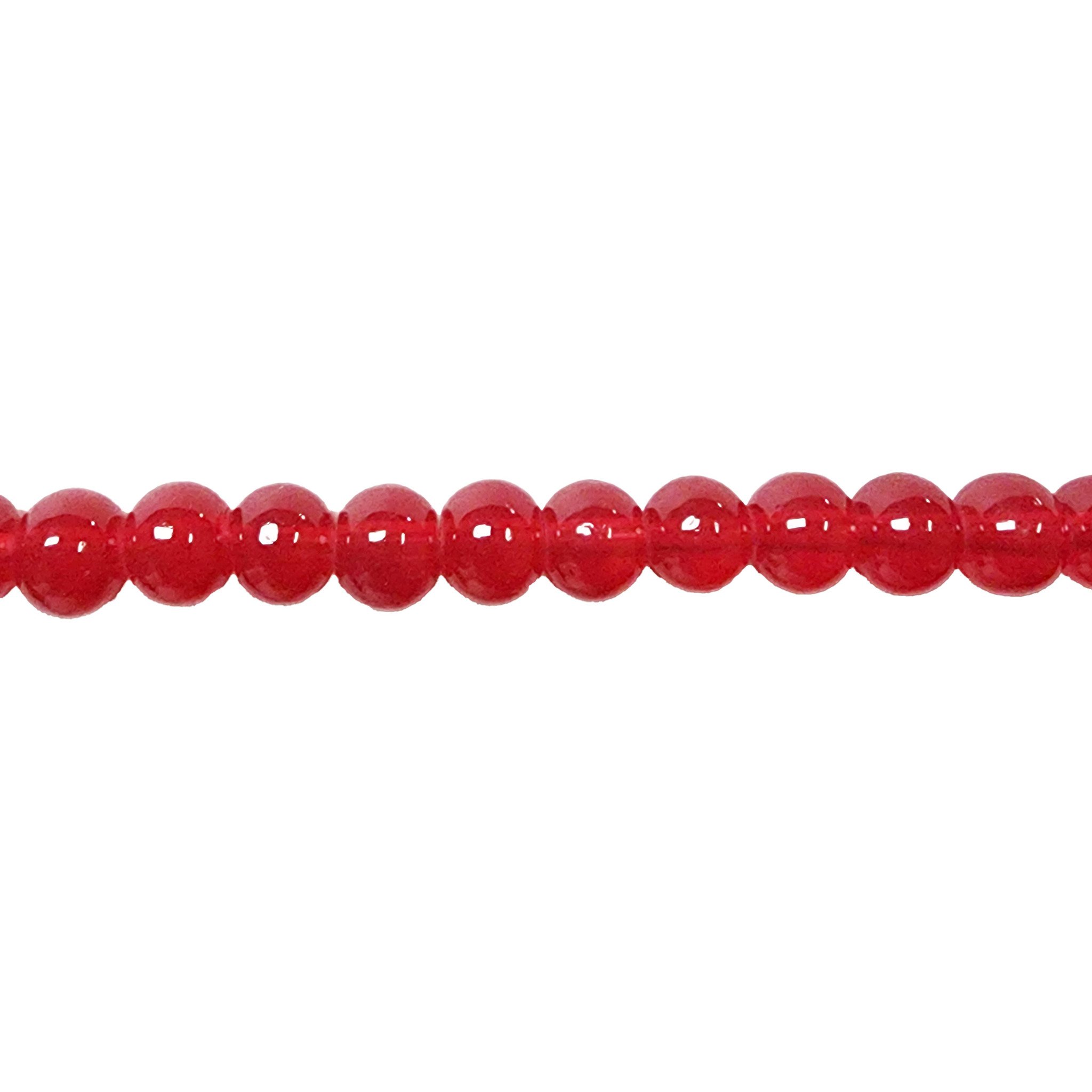 Glass Bead Strand Translucent Red Coral - Bead World Incorporated