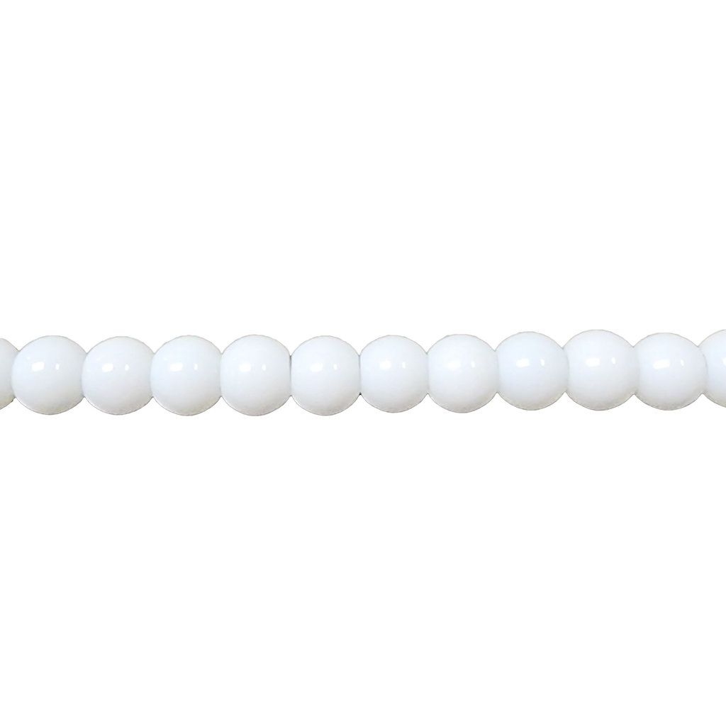 Bead World Glass Bead Strand Opaque White