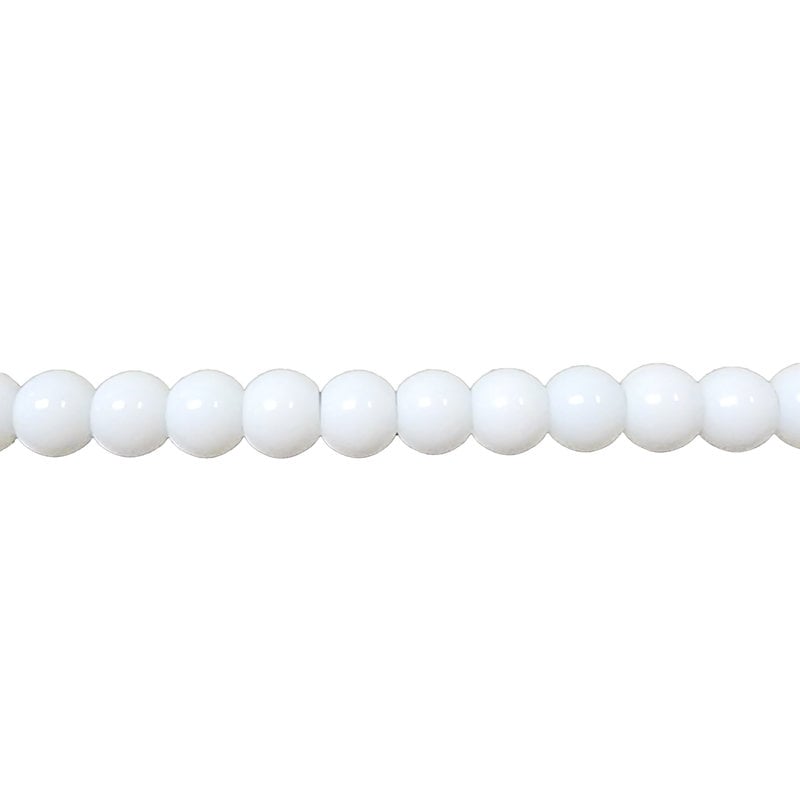 Bead World Glass Bead Strand Opaque White