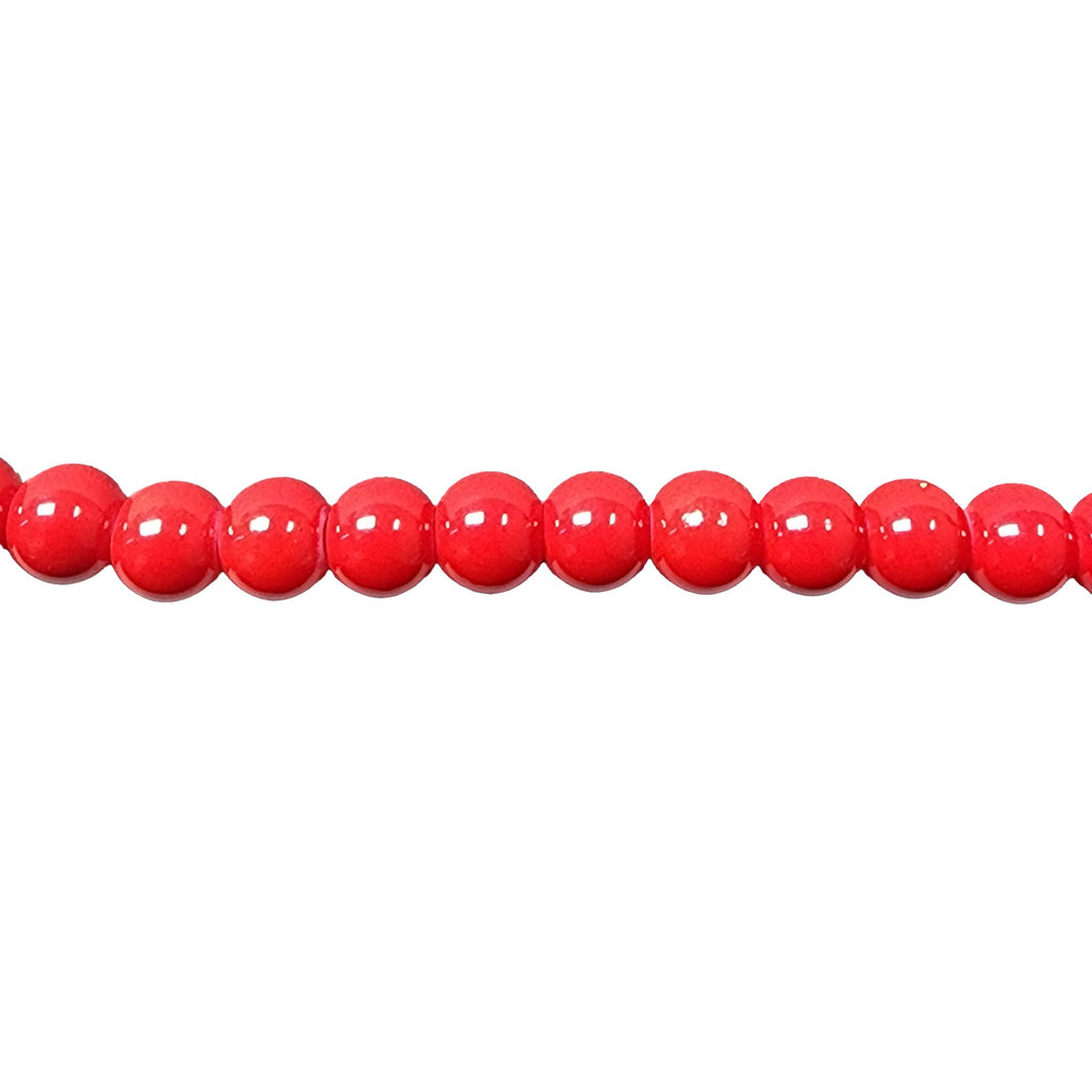 Glass Bead Strand Translucent Red Coral - Bead World Incorporated