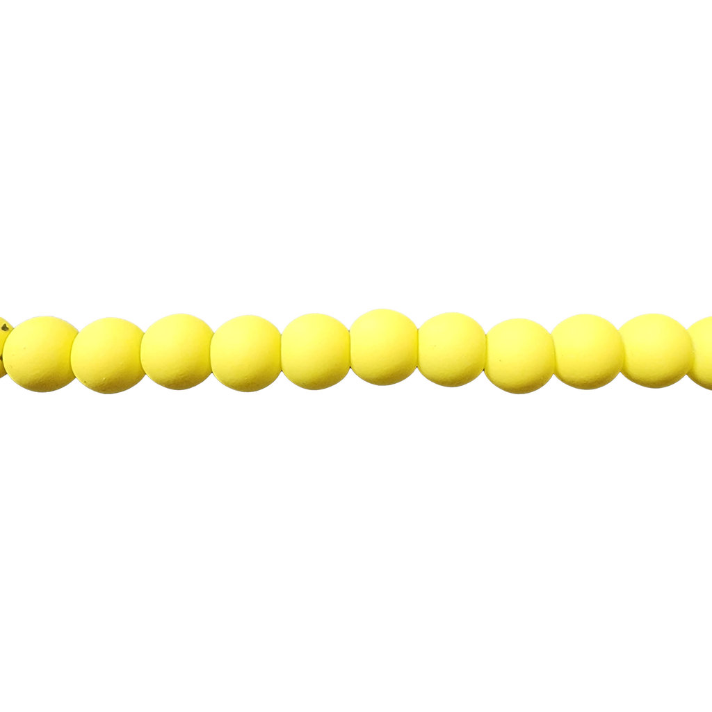 Bead World Glass Bead Strand Opaque Matte Yellow