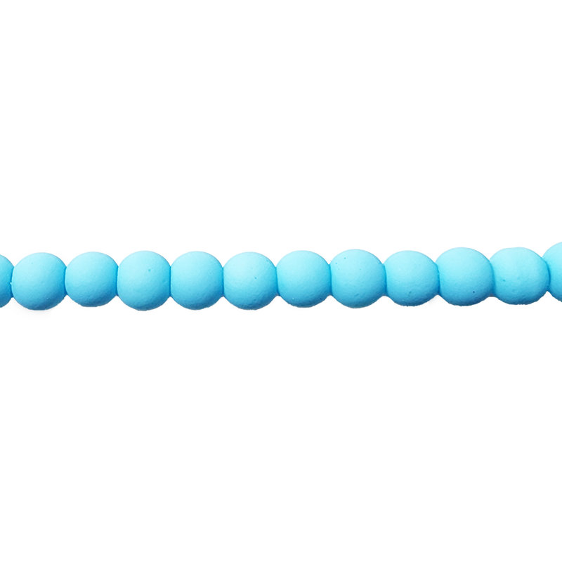 Bead World Glass Bead Strand Opaque Matte Light Blue