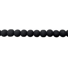 Bead World Glass Bead Strand Opaque Matte Black