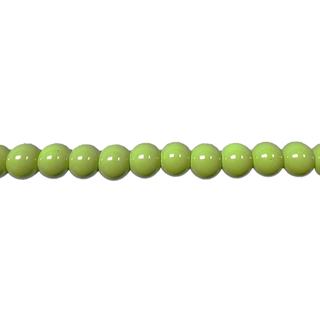 Bead World Glass Bead Strand Opaque Lime Green