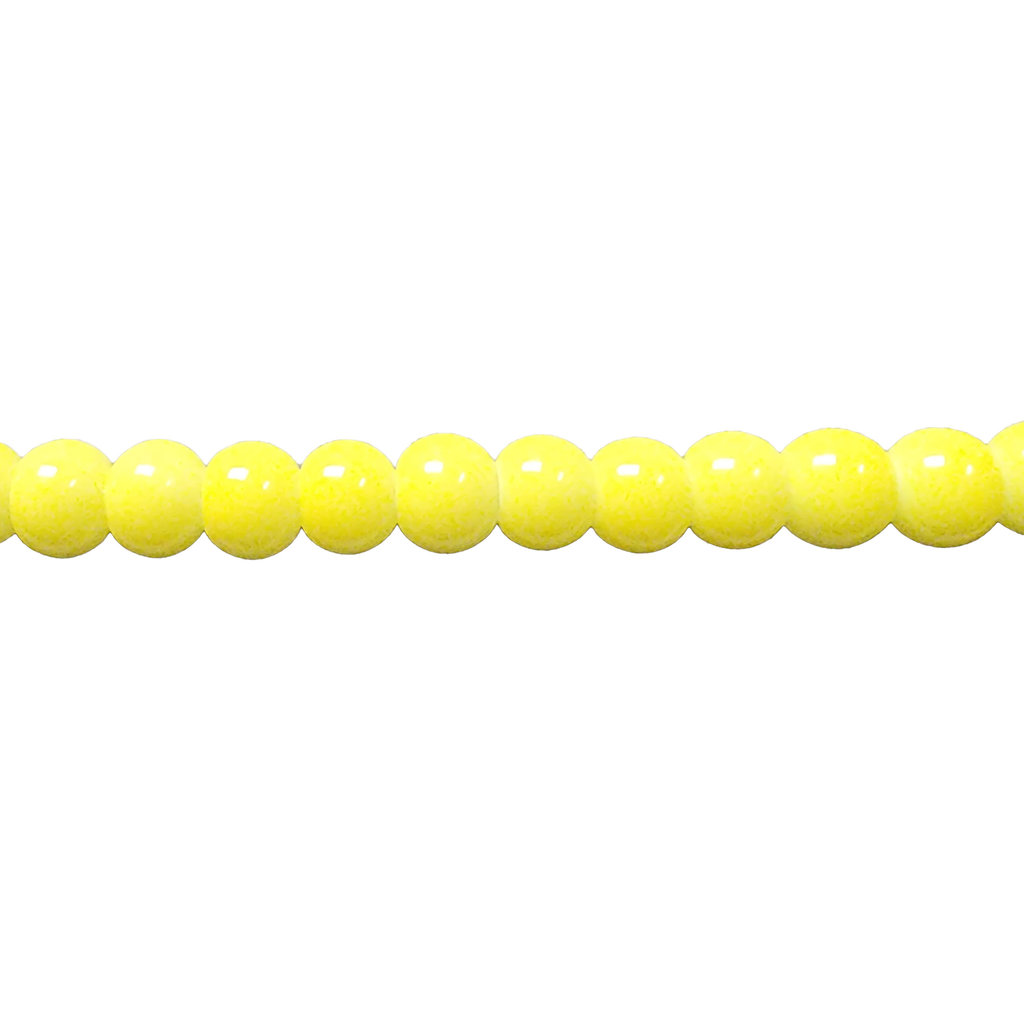 Bead World Glass Bead Strand Opaque Lemon