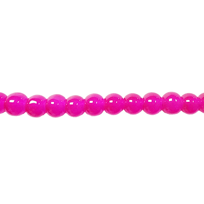 Bead World Glass Bead Strand Translucent Hot Pink