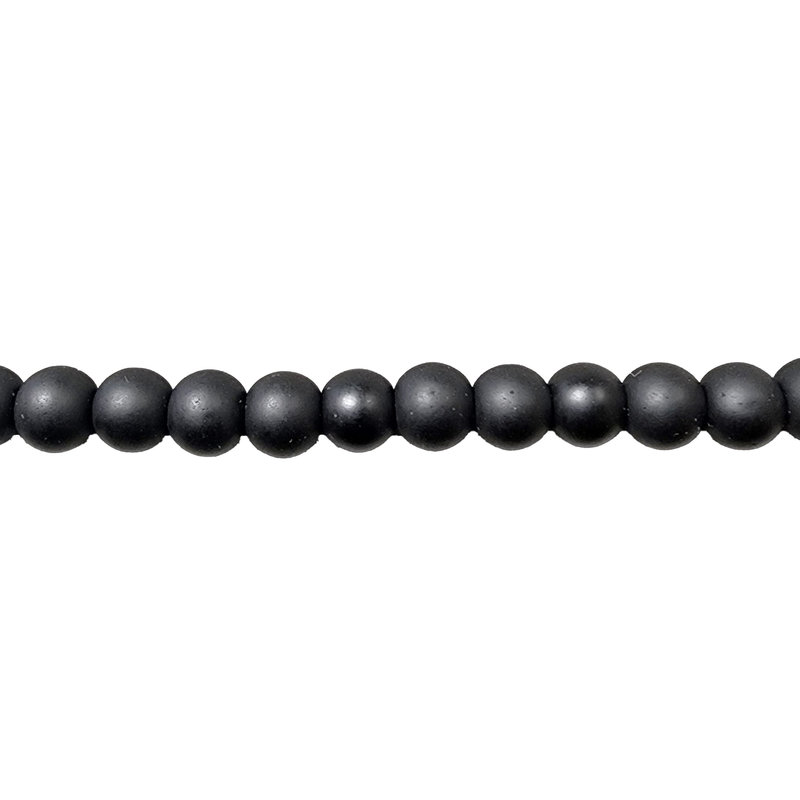 Bead World Glass Bead Strand Frosted Matte Black