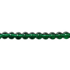 Bead World Glass Bead Strand Transparent Emerald Green