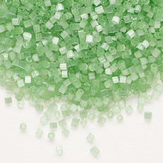 Preciosa SB#11 Loose Hex 2-Cut TL Satin Solgel Dyed Green 50gm pkg.