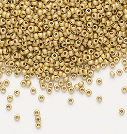 Preciosa Sb#11 Loose Opaque Matte Metallic Gold-Dyed Crystal Clear 50gm pkg.