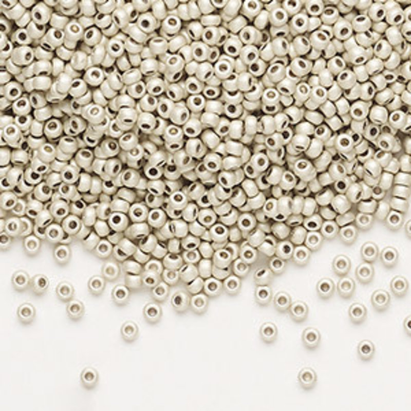 Preciosa Sb#11 Loose Opaque Matte Metallic Silver-Dyed Crystal Clear 50gm pkg.