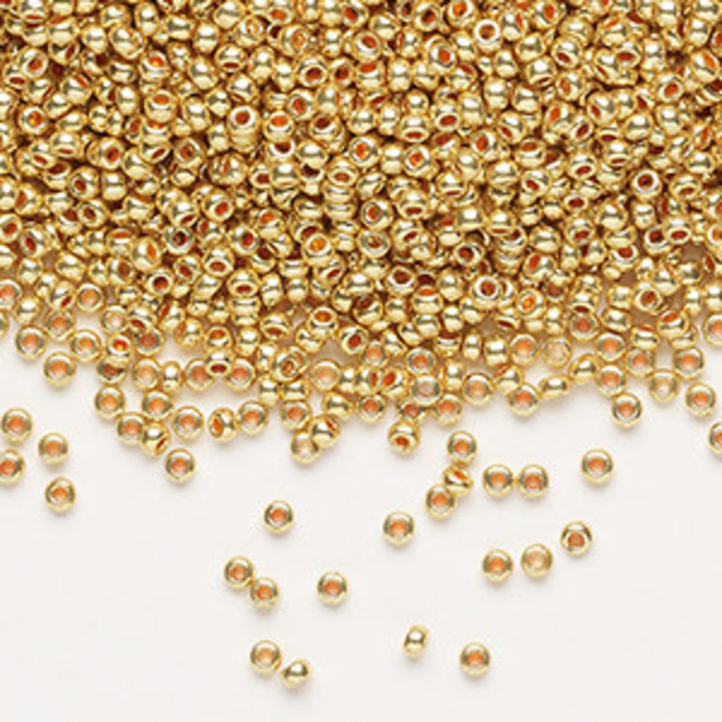 Preciosa Sb#11 Loose Opaque Metallic Gold-Dyed Crystal Clear 50-gram pkg.