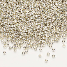 Preciosa Sb#11 Loose Opaque Metallic Silver-Dyed Crystal Clear 50-gm pkg.