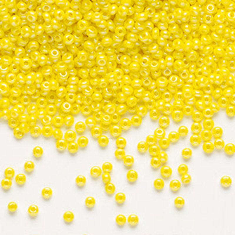 Preciosa Sb#11 Loose Opaque Rainbow Lemon Yellow 50gm pkg.