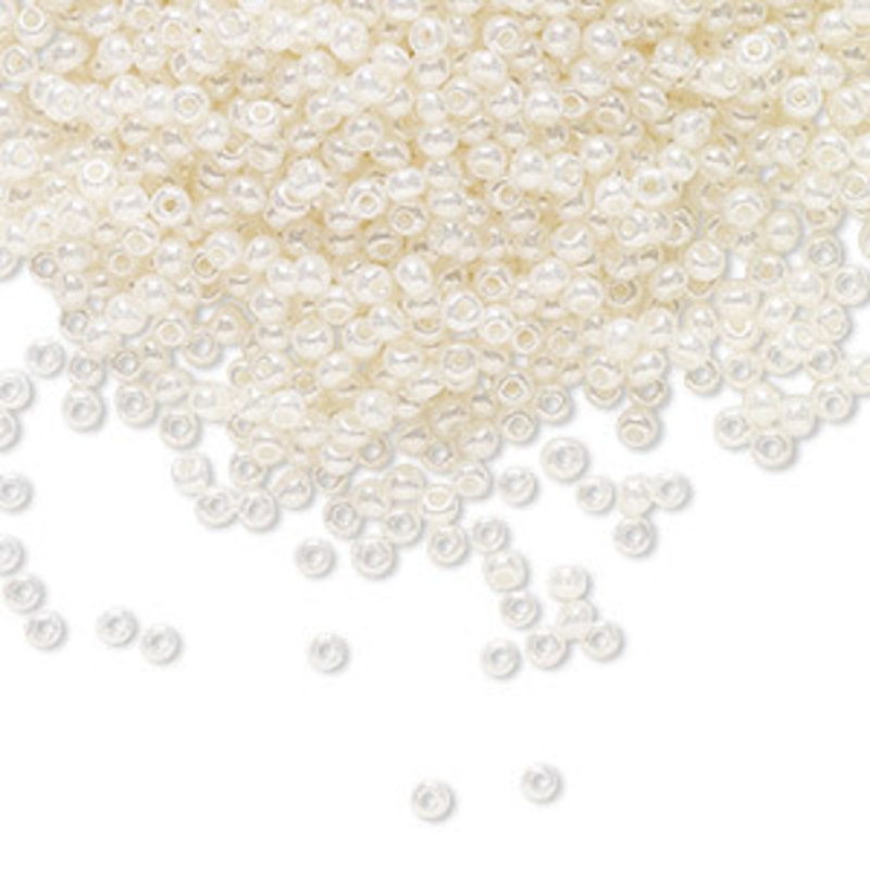 Preciosa Sb#11 Loose Opaque White Pearl Luster 50gm pkg.