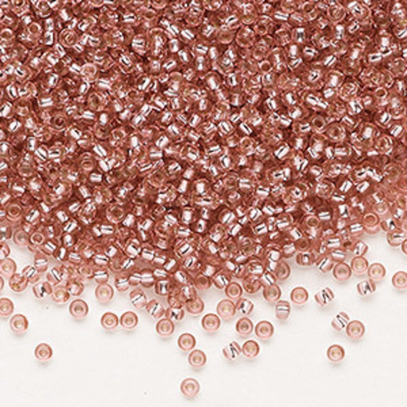 Preciosa Sb#11 Loose Translucent Silver-Lined Solgel Dyed Medium Pink 50-gram pkg.