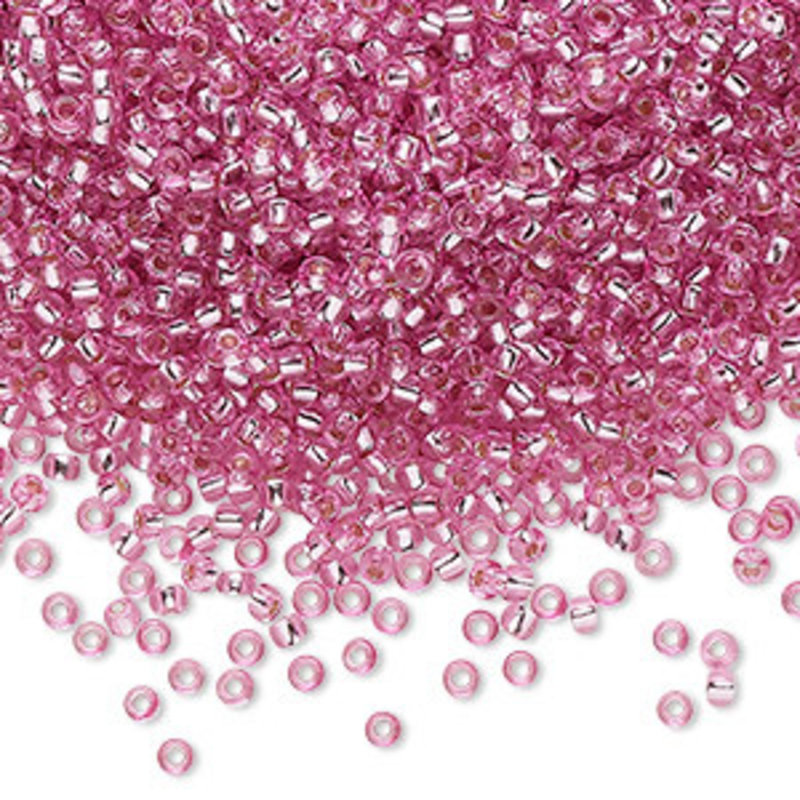 Preciosa Sb#11 Loose Translucent Silver-Lined Solgel Dyed Pink 50-gram pkg.