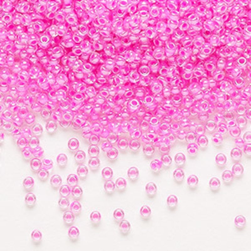 Preciosa Sb#11 Loose Transparent Pink-Lined Luster Crystal Clear 50-gram pkg.