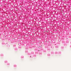 Preciosa Sb#11 Loose Transparent Silver-Lined Dark Pink 50-gram pkg.