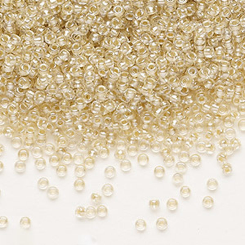 Preciosa Sb#11 Loose Translucent Mocca Pearl-Lined Crystal Clear 50-gm pkg.