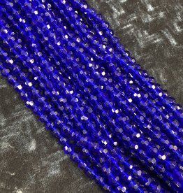 Faceted Round Blue Beads Strand 8mm 45pcs
