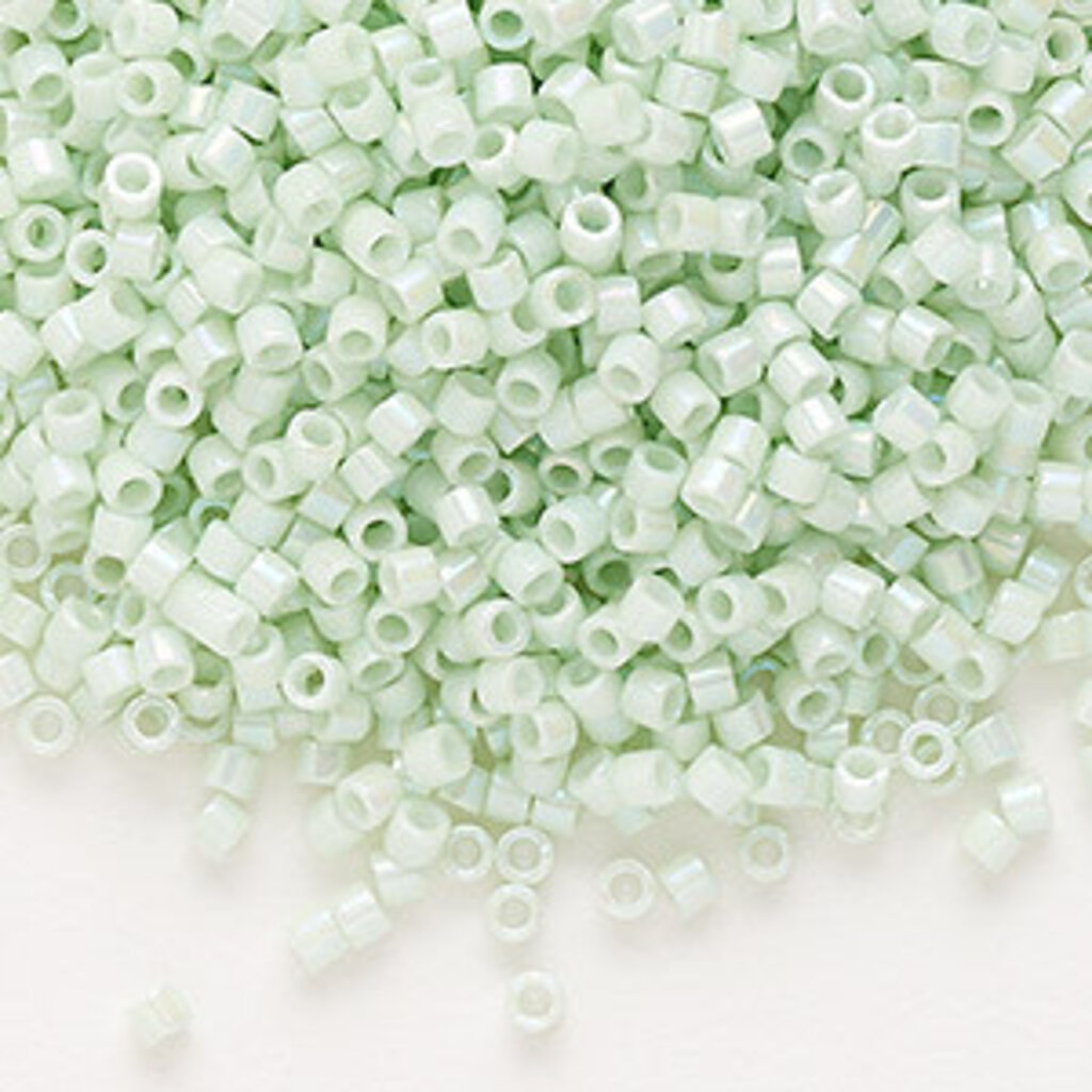 Miyuki Delica #11 Opaque Enameled Rainbow Light Mint DB1506 7.5gms