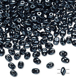 Preciosa Preciosa Twin Bead Opaque Shiny Black 5x2.5mm 10Gm