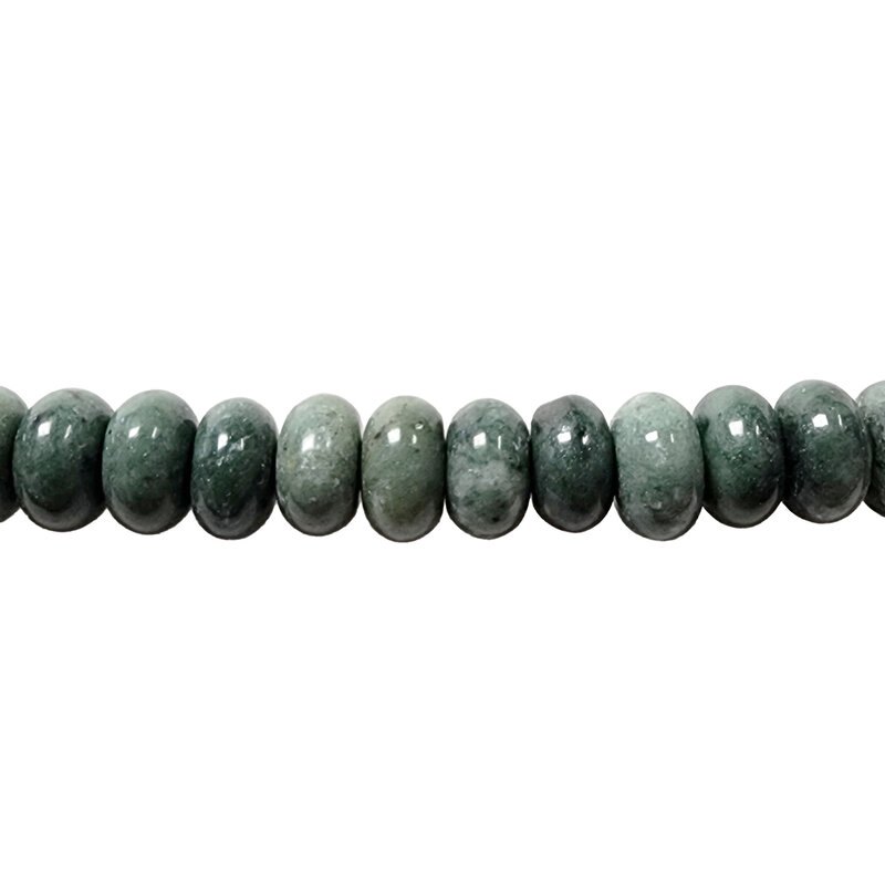 Moss Agate Smooth Rondelle 16" Strand