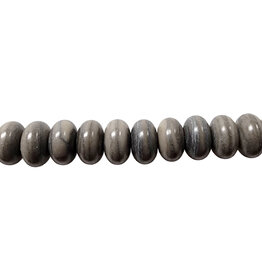 Map Picture Jasper Smooth Rondelle 16" Strand