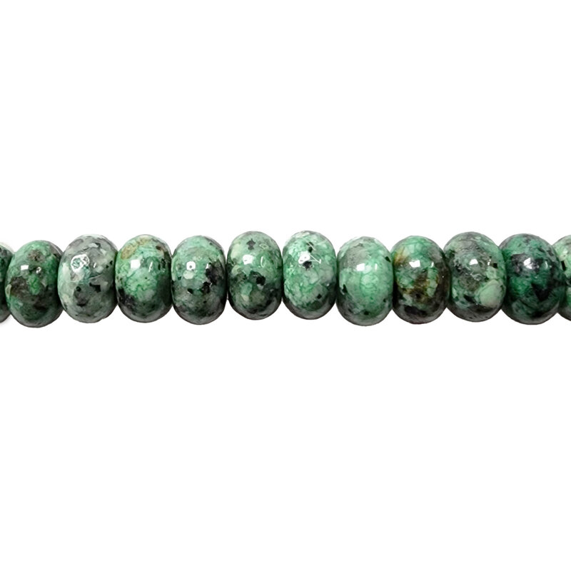 African Turquoise Jasper Smooth Rondelle 16" Strand
