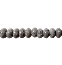 Grey Jasper Smooth Rondelle 16" Strand