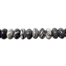 Spider Web Jasper Smooth Rondelle 16" Strand