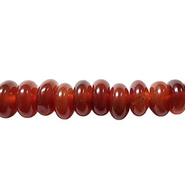 Red Agate Smooth Rondelle 16" Strand