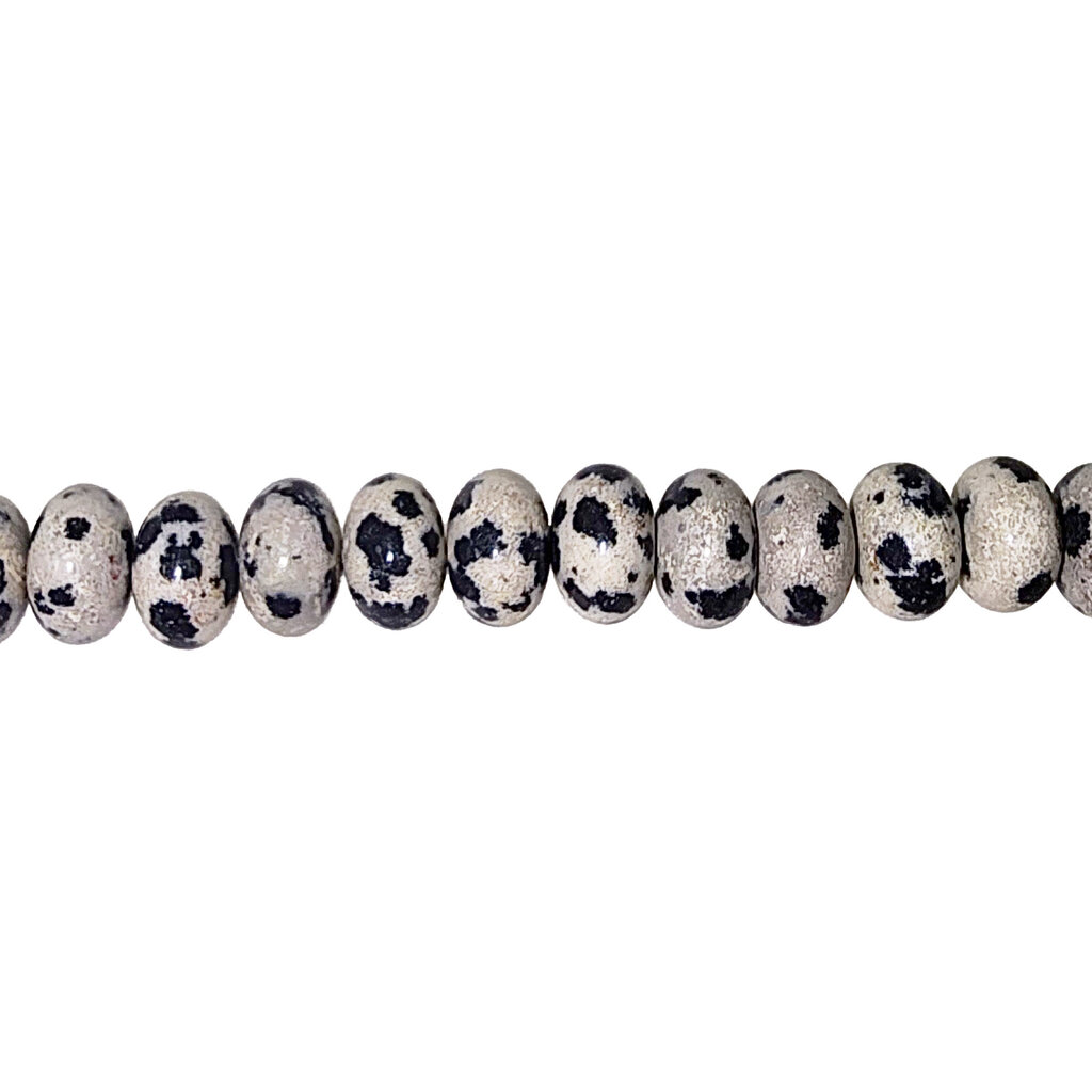 Dalmatian Jasper Smooth Rondelle 16" Strand