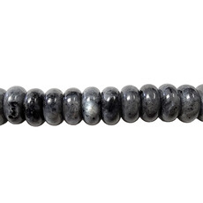 Black Labradorite Smooth Rondelle 16" Strand