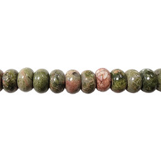 Unakite Smooth Rondelle 16" Strand