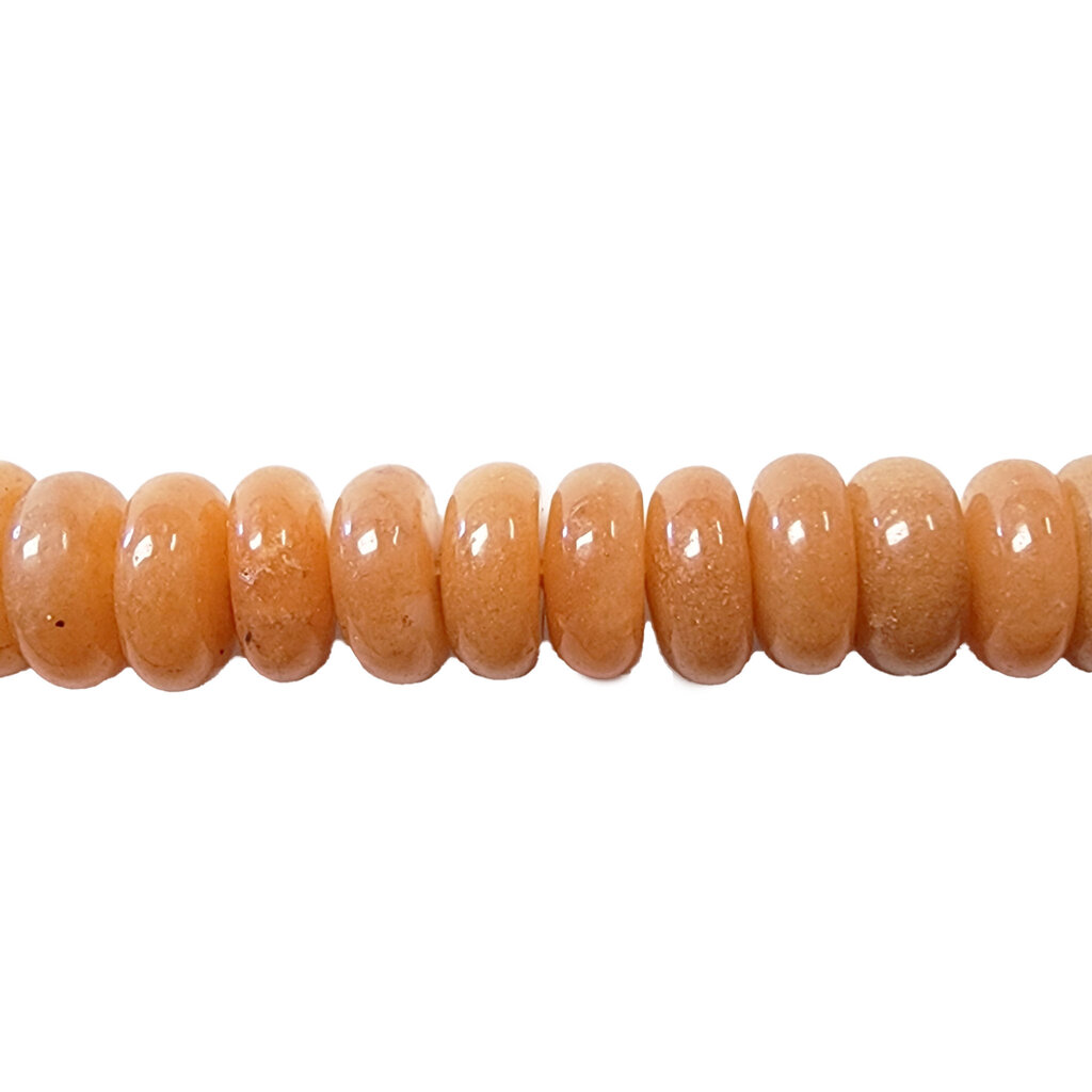 Orange Aventurine Smooth Rondelle 16" Strand